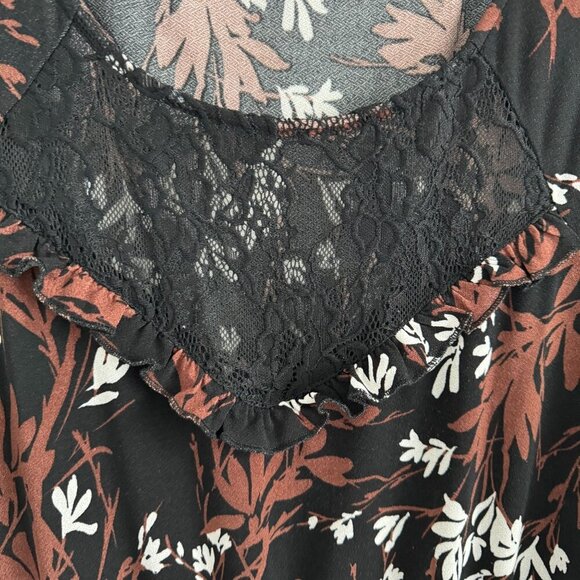 Adrienne Vittadini Women 3/4 sleeves Floral Maxi Dress Size L - Picture 10 of 10